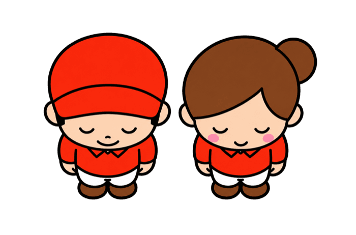 並んで丁寧にお辞儀するdaysの男の子と女の子